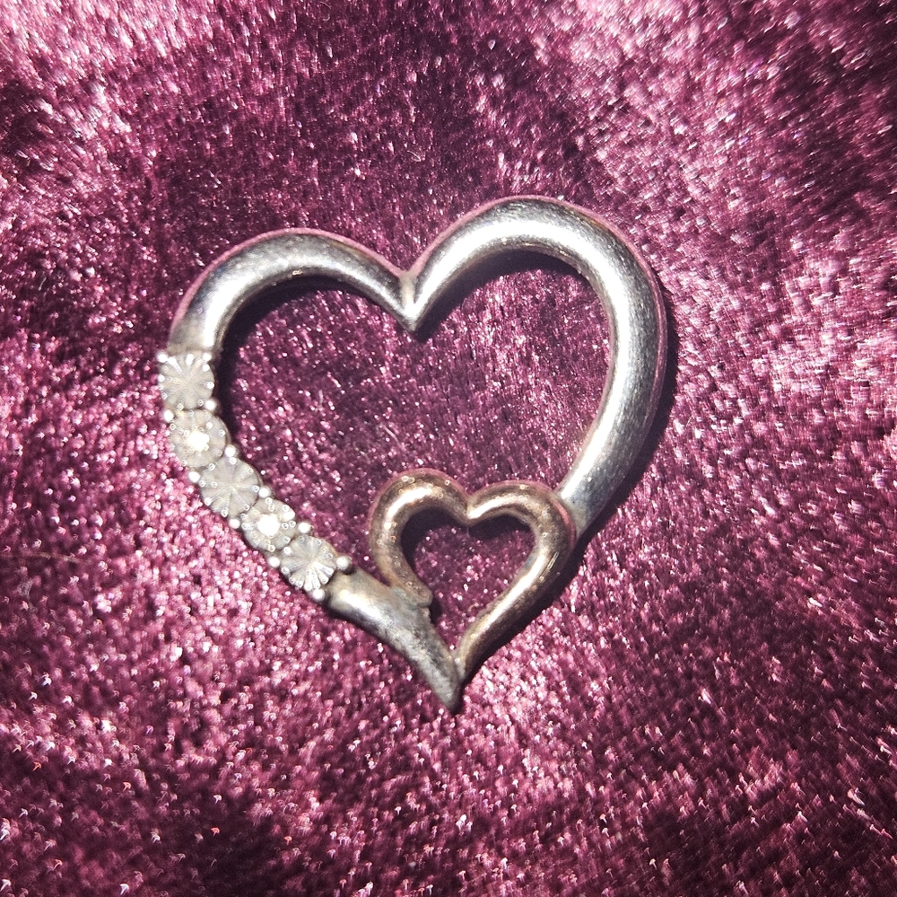 10k and silver heart pendant
